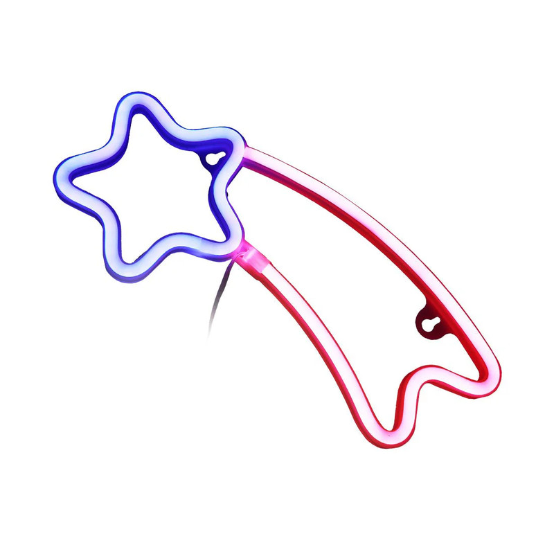 Led Neon Shooting Star Shape - Pink & Blue - إضاءة